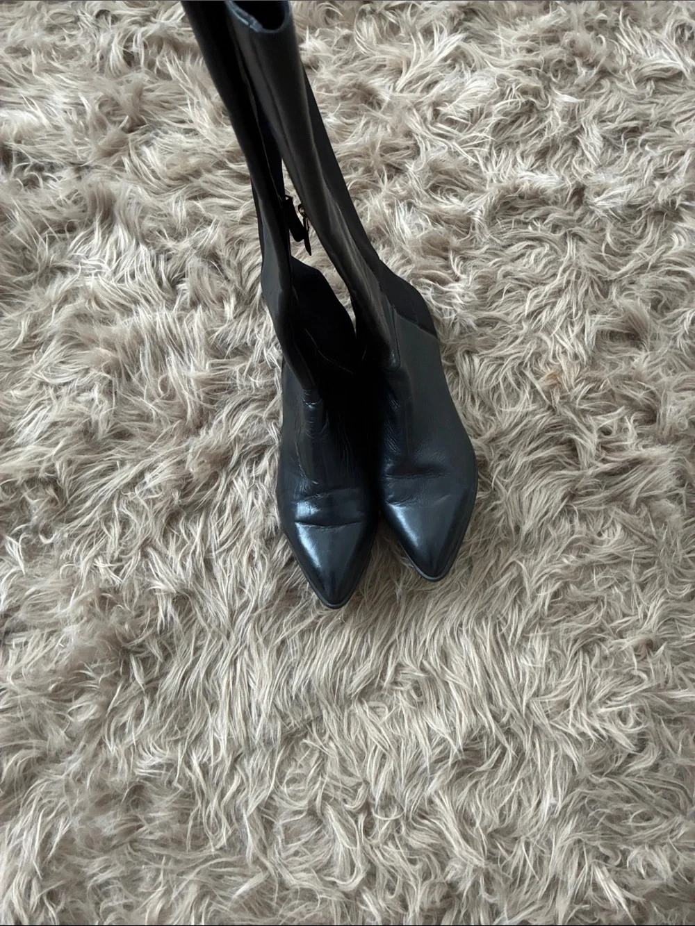 Nine West Black Over-the-Knee Stretch and Leather Boots